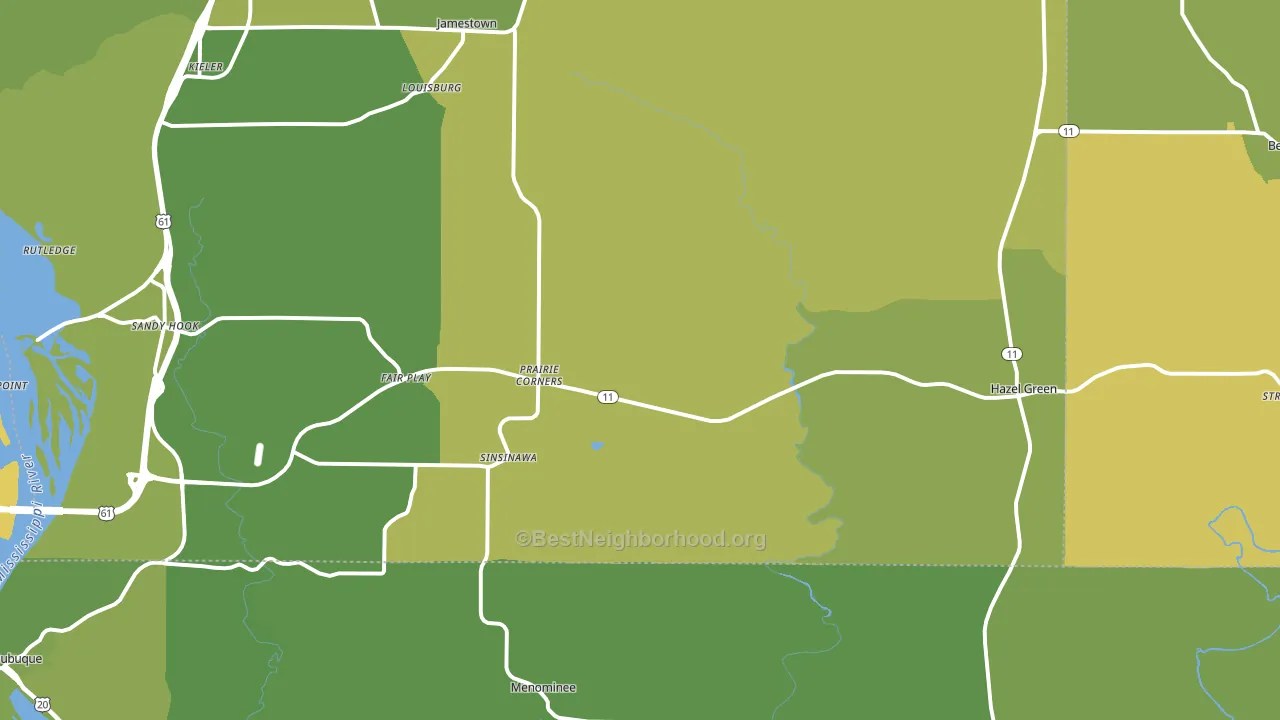 Hazel Green, WI block-group voter-turnout map