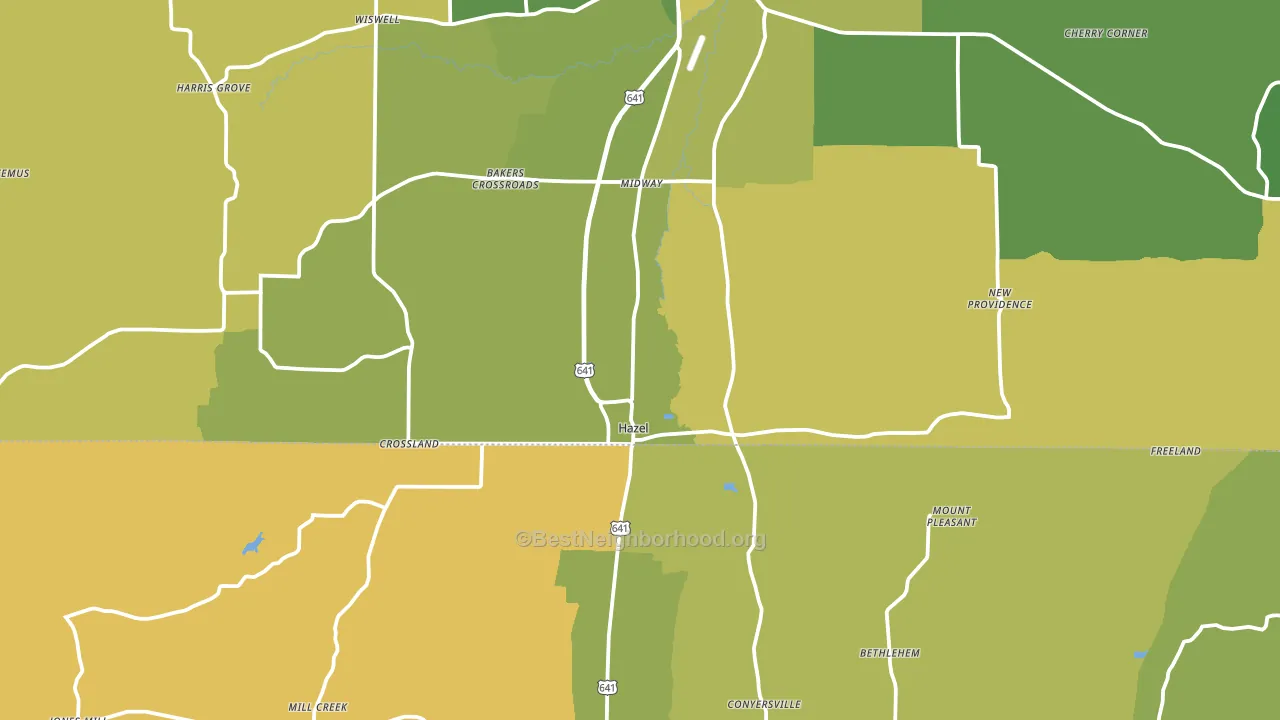 Hazel, KY block-group voter-turnout map