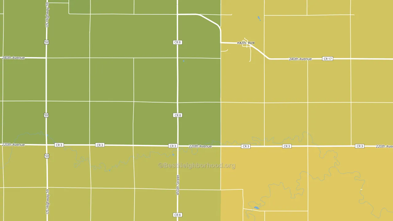 Hazel Run, MN block-group voter-turnout map