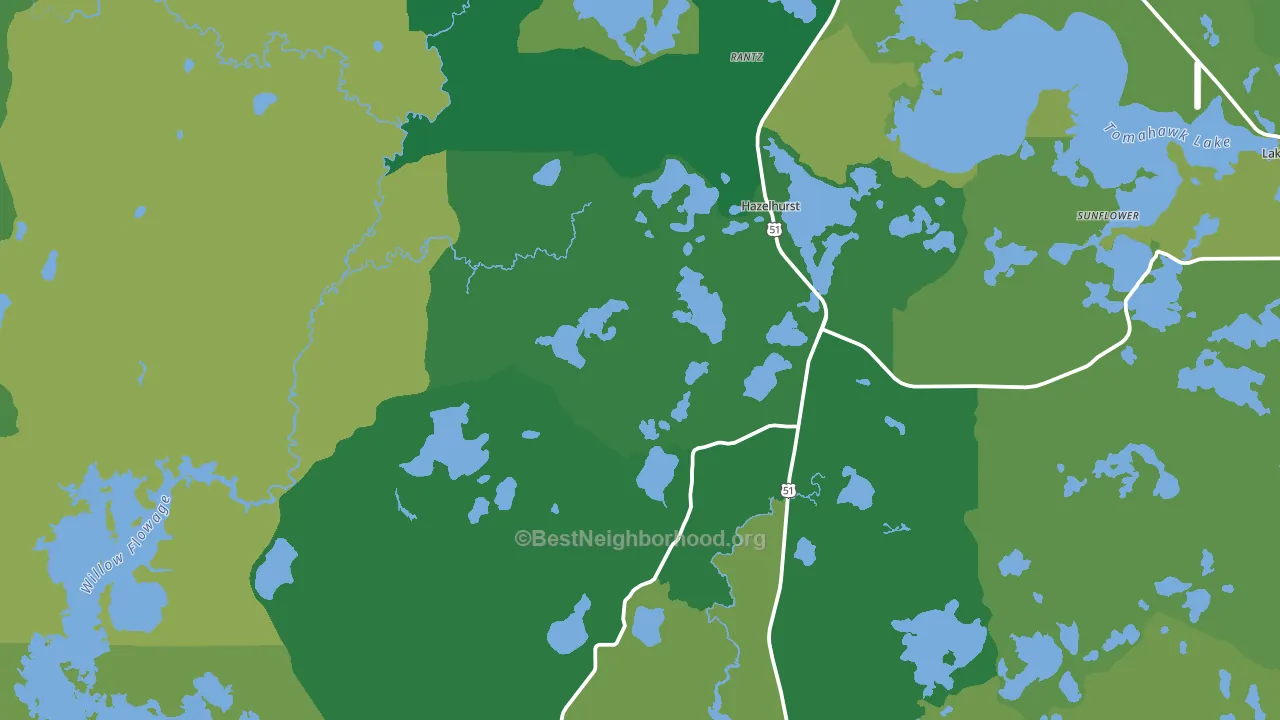 Hazelhurst, WI block-group voter-turnout map
