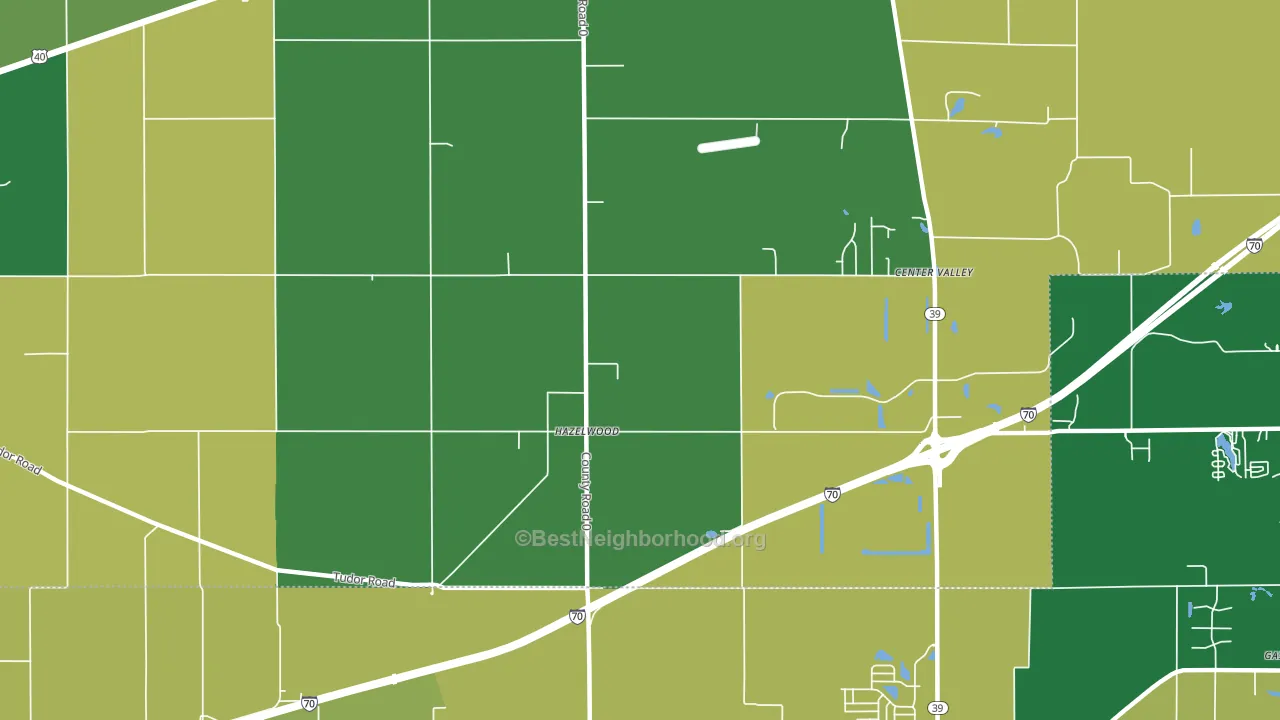 Hazelwood, IN block-group voter-turnout map