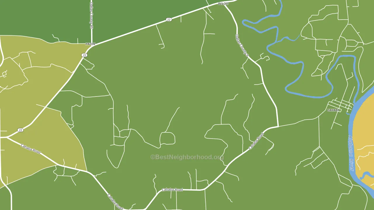 Hazen, AL block-group voter-turnout map