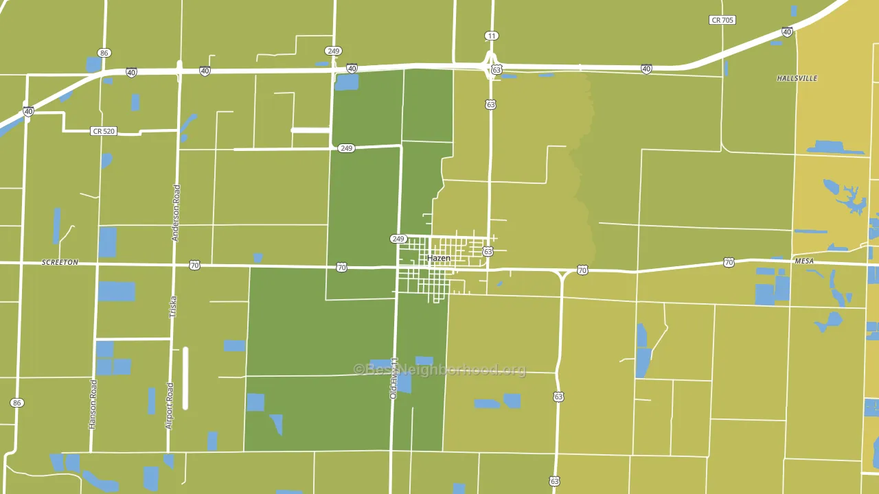 Hazen, AR block-group voter-turnout map
