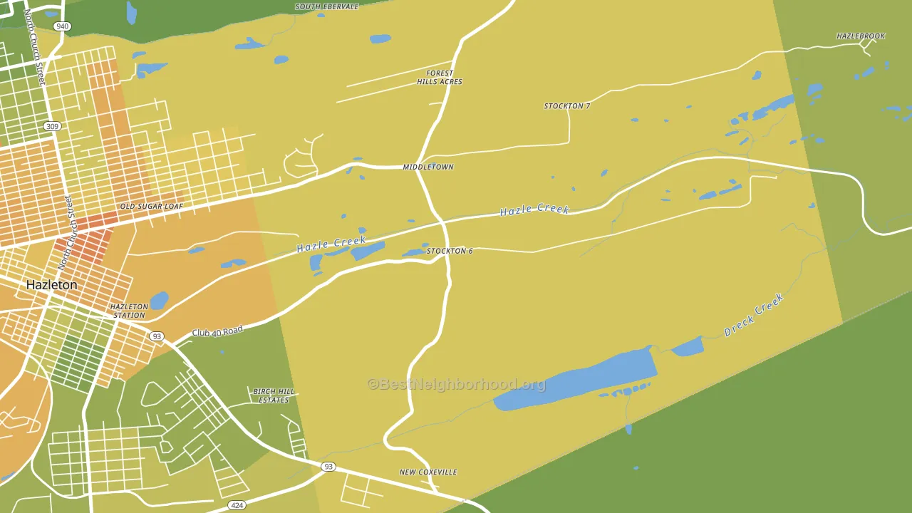 Hazle Township, PA block-group voter-turnout map