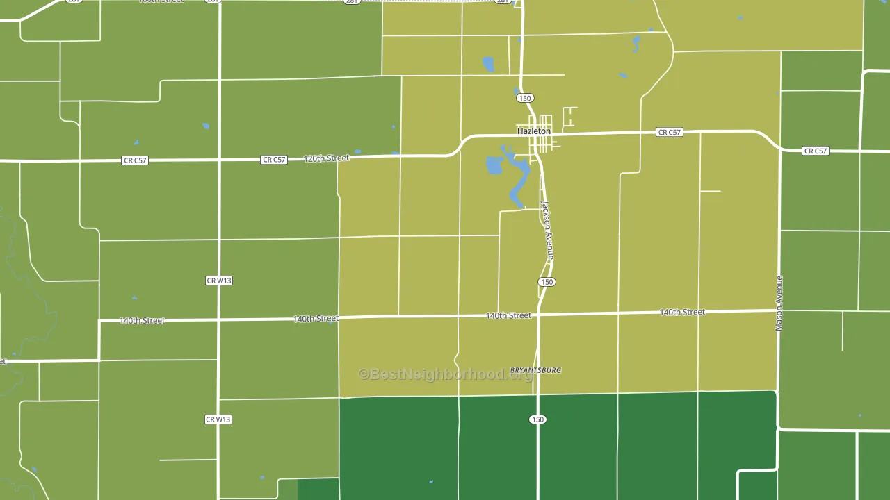 Hazleton, IA block-group voter-turnout map
