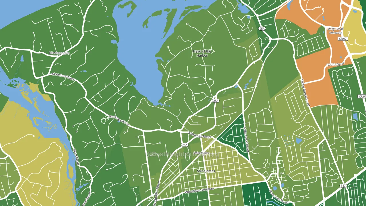 Head of the Harbor, NY block-group voter-turnout map