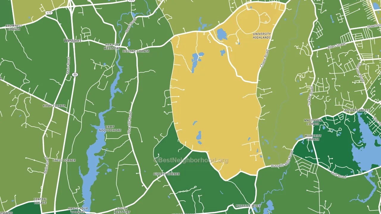 Head of Westport, MA block-group voter-turnout map