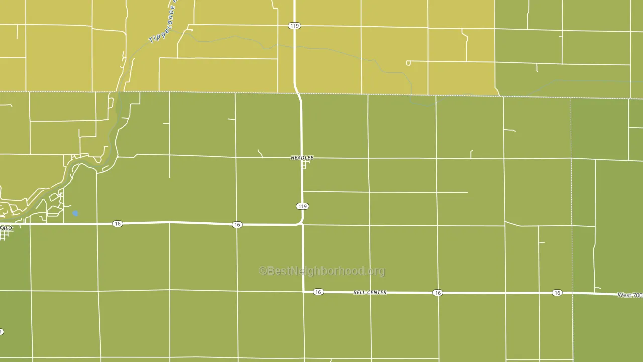 Headlee, IN block-group voter-turnout map