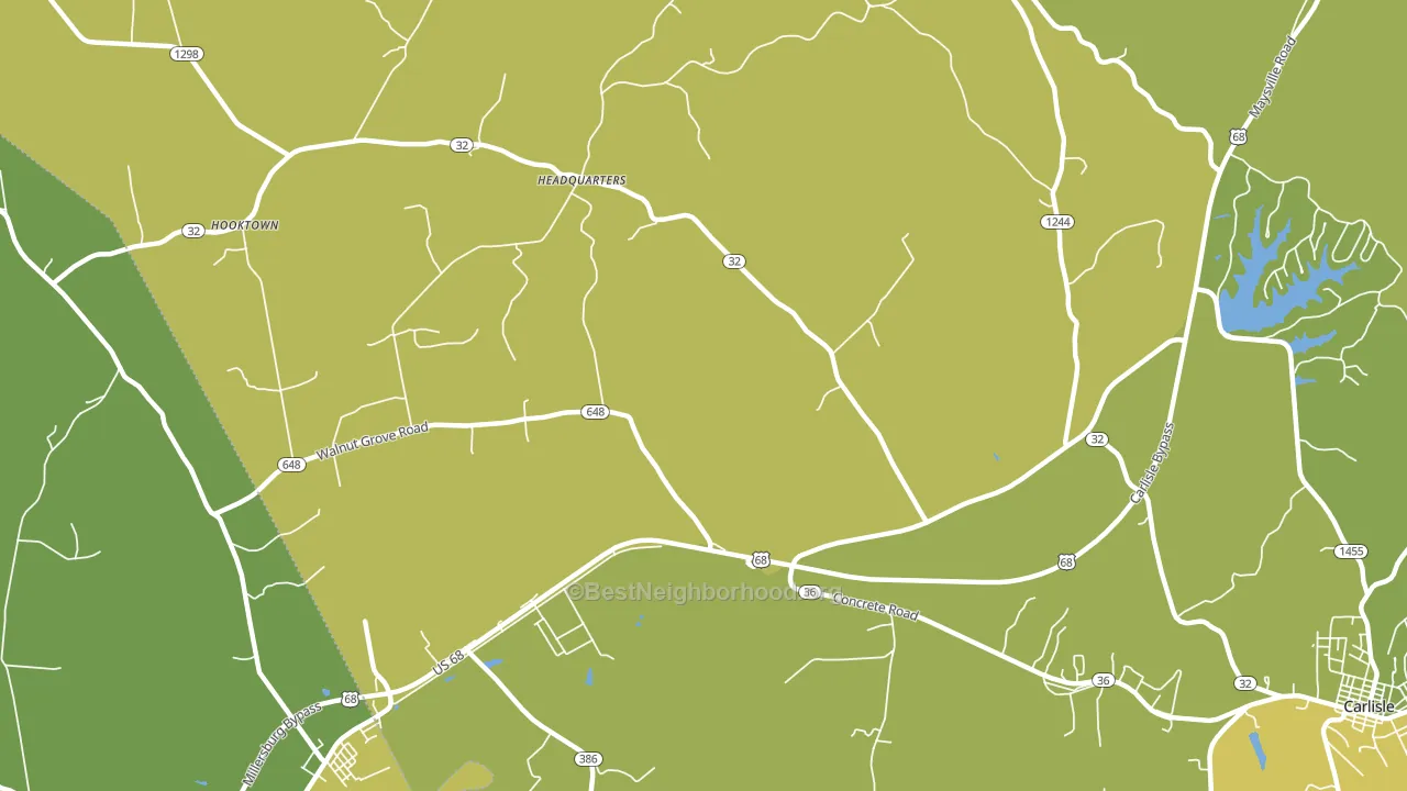 Headquarters, KY block-group voter-turnout map