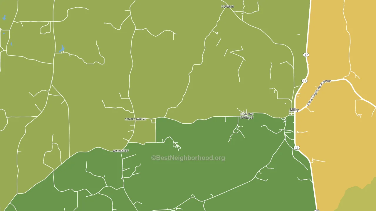 Healing Springs, AL block-group voter-turnout map