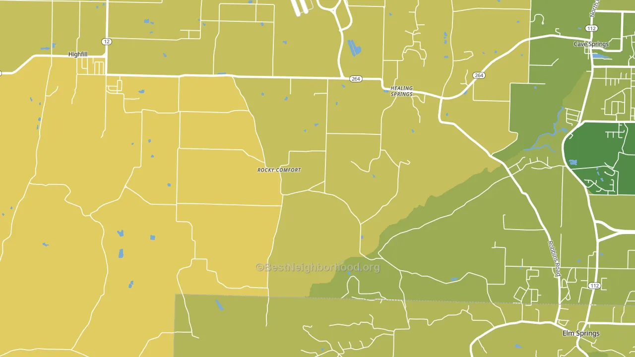 Healing Springs, AR block-group voter-turnout map