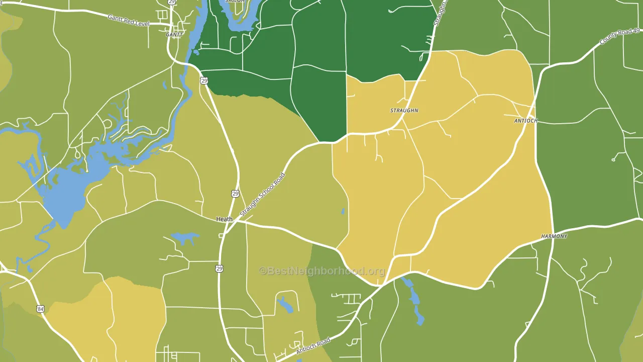 Heath, AL block-group voter-turnout map