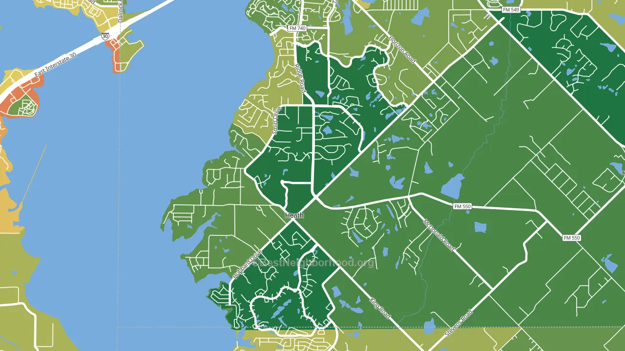 Heath, TX block-group voter-turnout map
