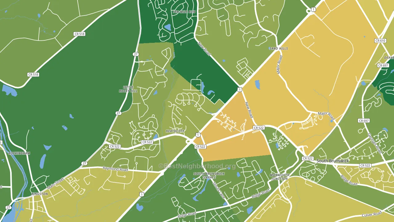 Heathcote, NJ block-group voter-turnout map