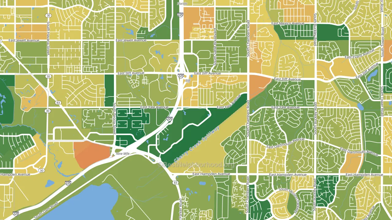 Heather Gardens, Aurora, CO block-group voter-turnout map
