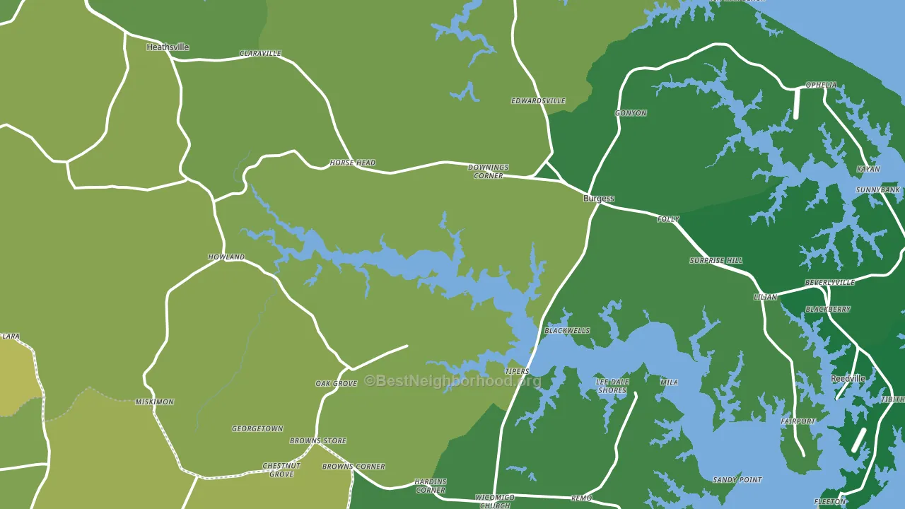 Heathsville, VA block-group voter-turnout map