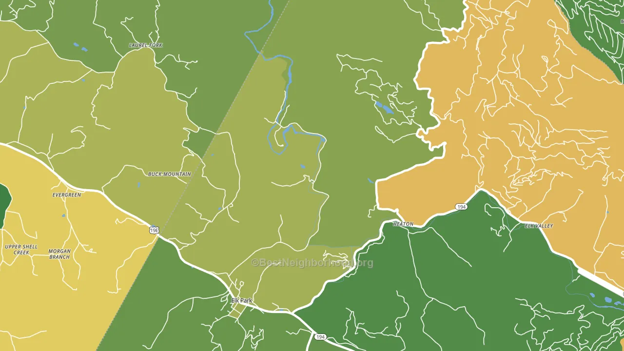 Heaton, NC block-group voter-turnout map