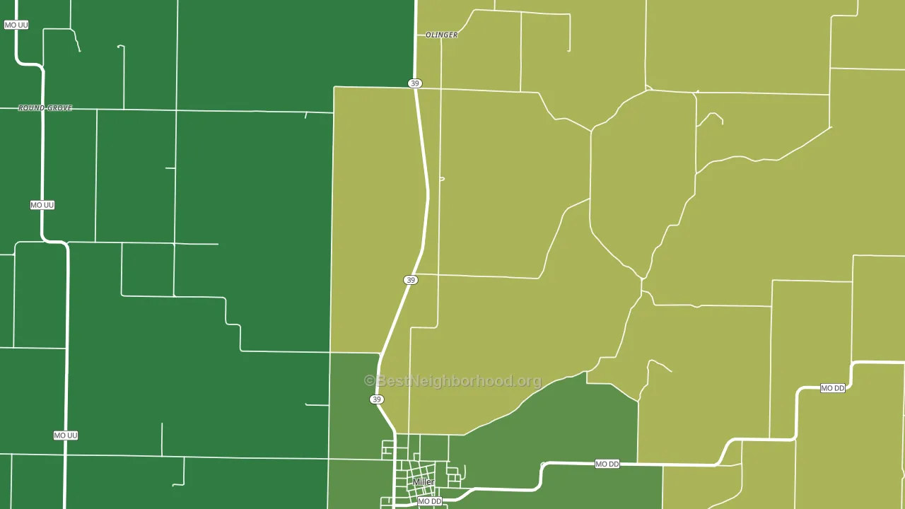 Heatonville, MO block-group voter-turnout map