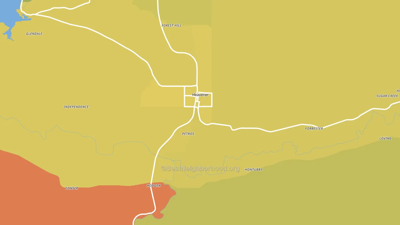 Heavener, OK block-group voter-turnout map