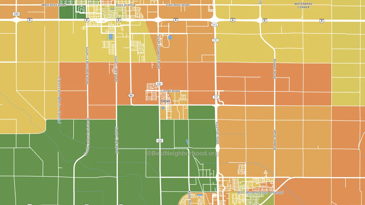 Heber, CA block-group voter-turnout map