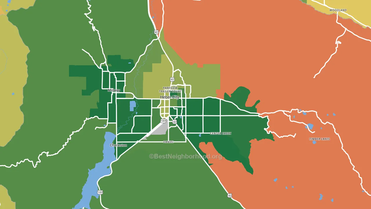 Heber City, UT block-group voter-turnout map