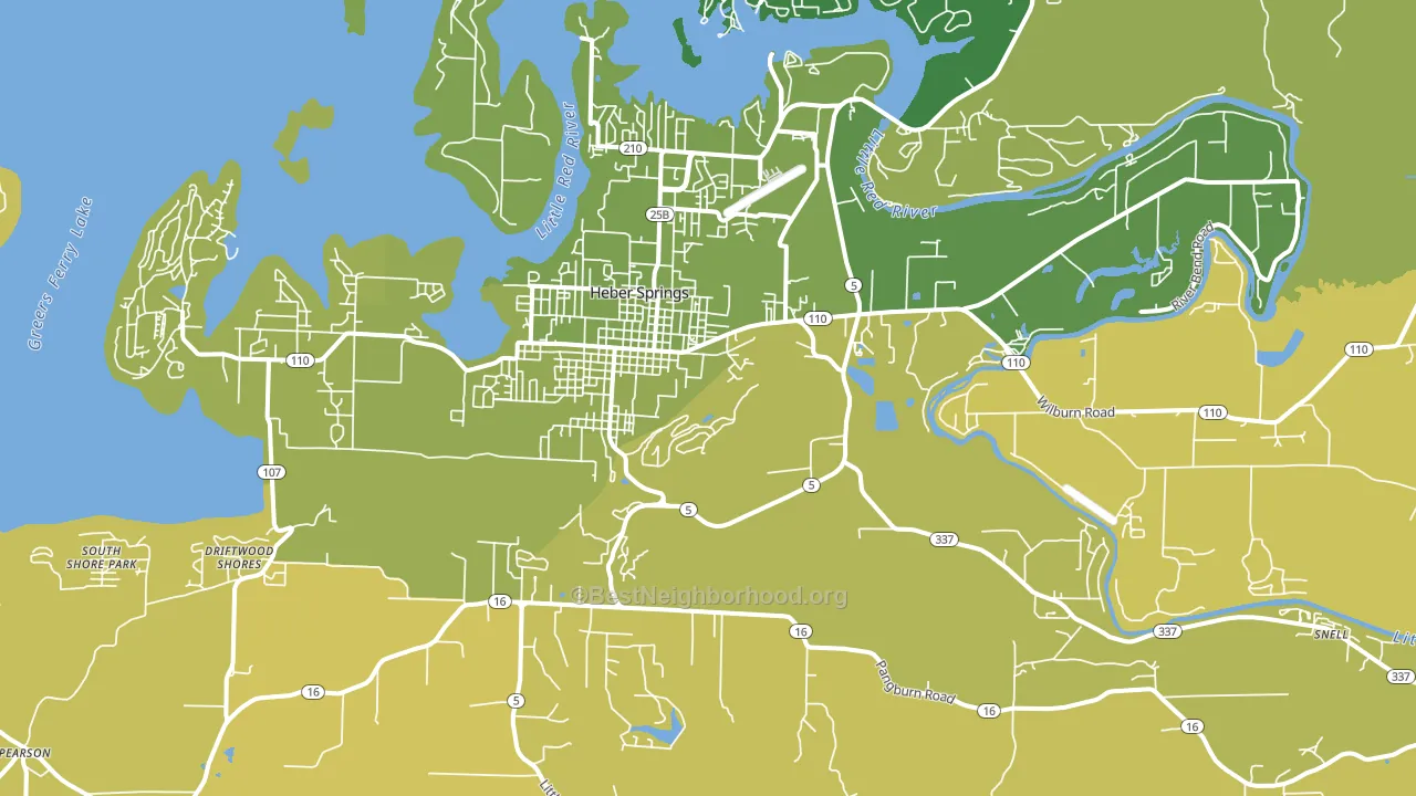 Heber Springs, AR block-group voter-turnout map