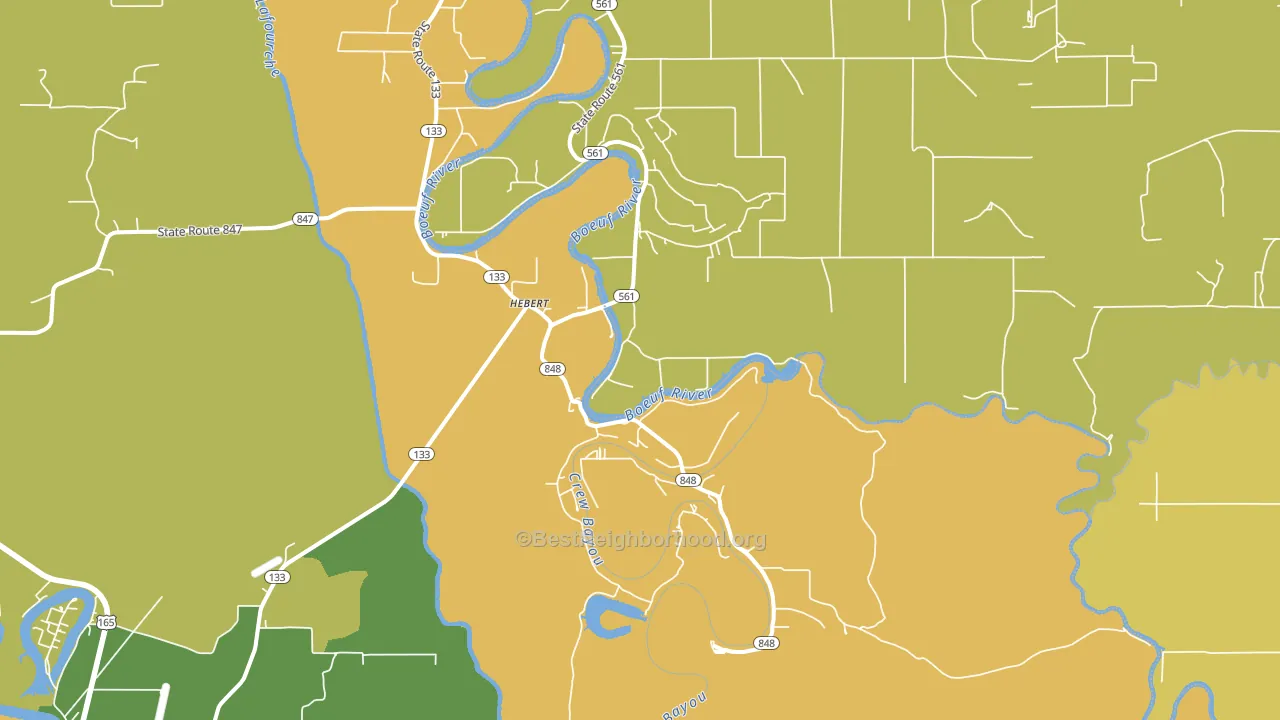 Hebert, LA block-group voter-turnout map