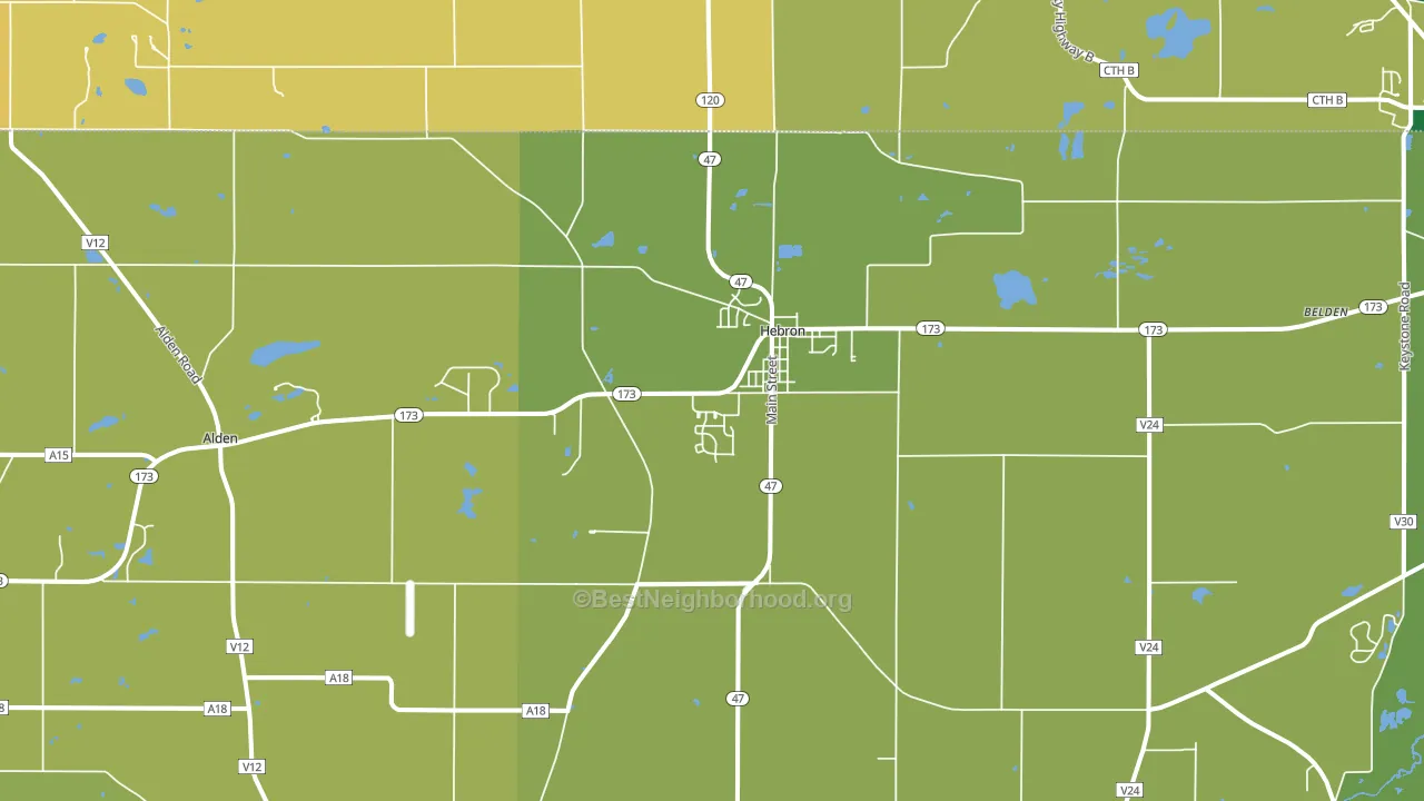 Hebron, IL block-group voter-turnout map