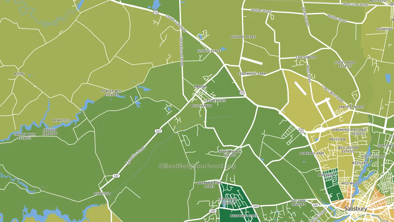 Hebron, MD block-group voter-turnout map