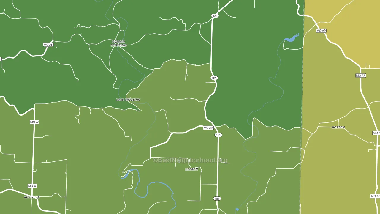 Hebron, MO block-group voter-turnout map