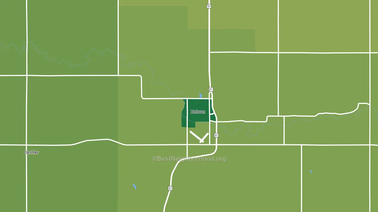 Hebron, NE block-group voter-turnout map