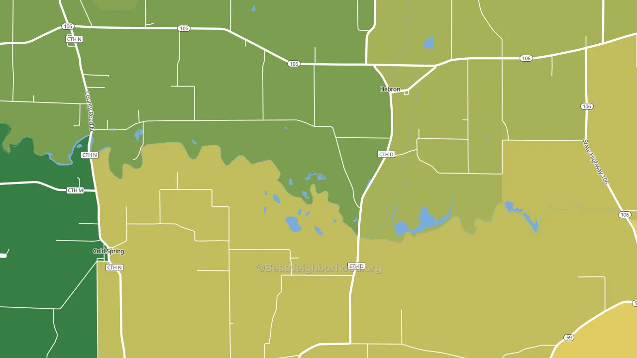 Hebron, WI block-group voter-turnout map