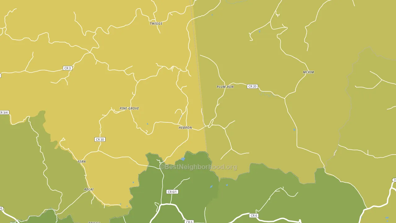 Hebron, WV block-group voter-turnout map