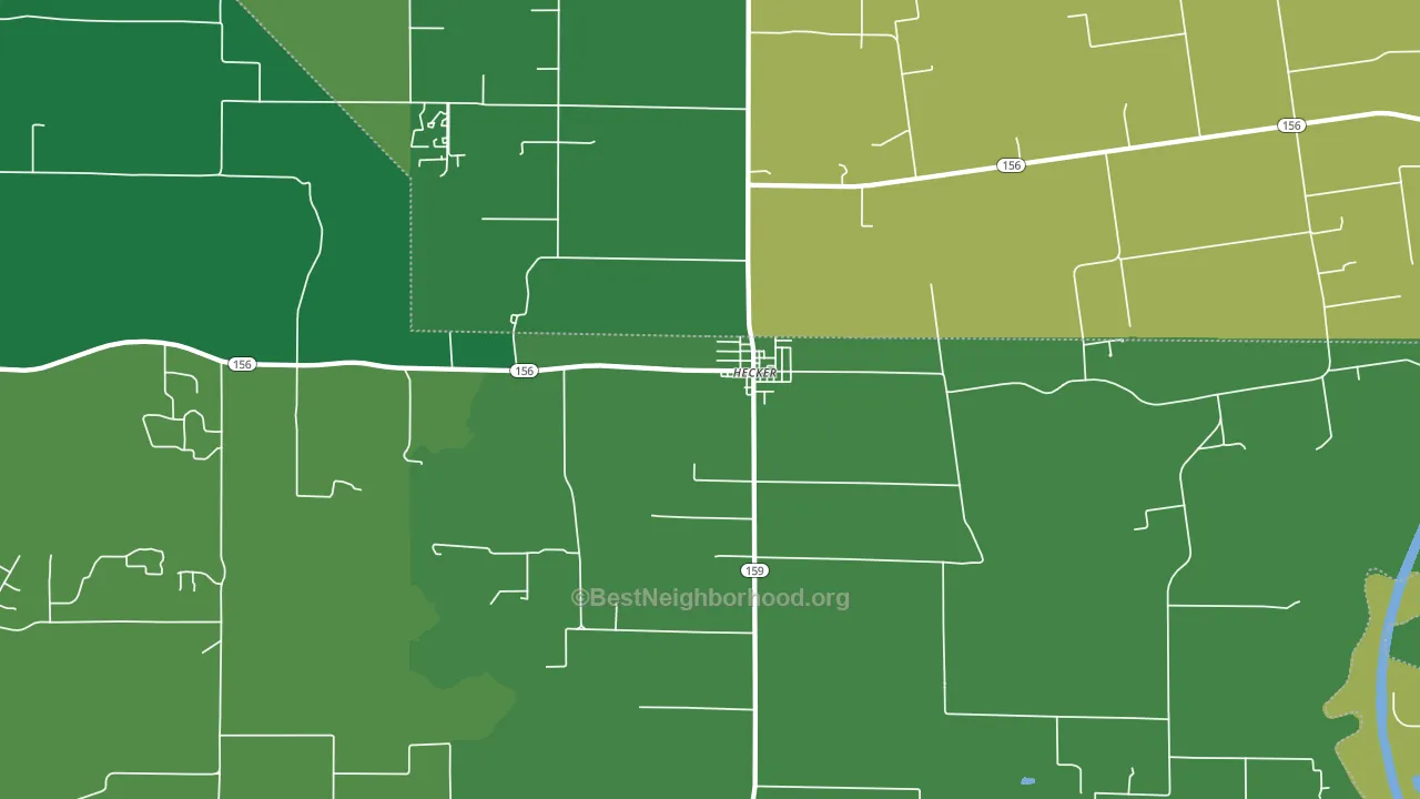Hecker, IL block-group voter-turnout map
