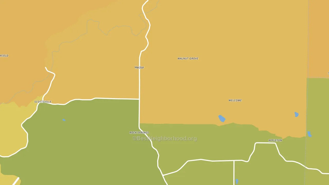 Hector, AR block-group voter-turnout map