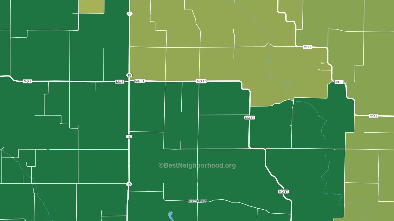 Hedge City, MO block-group voter-turnout map