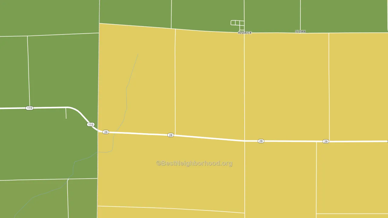 Hedrick, IN block-group voter-turnout map