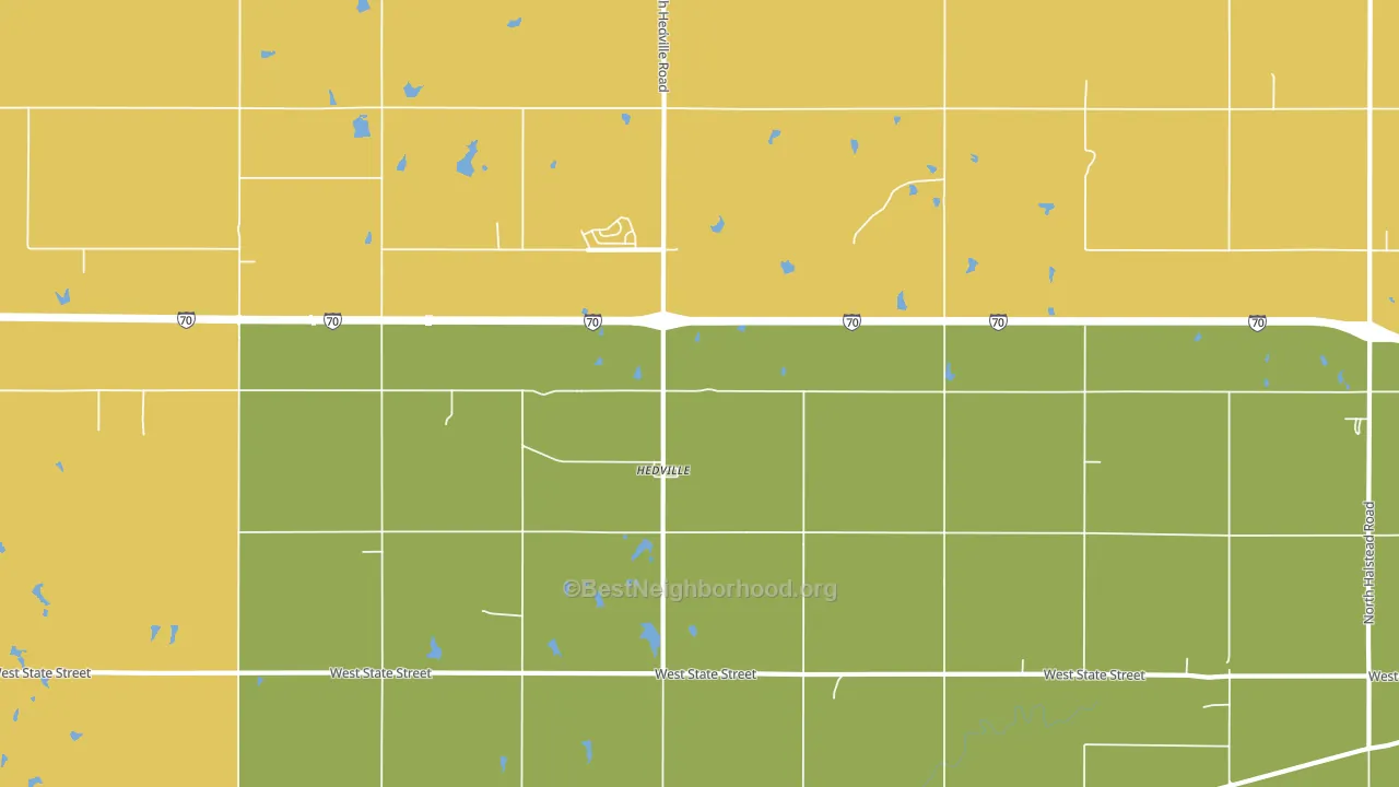 Hedville, KS block-group voter-turnout map