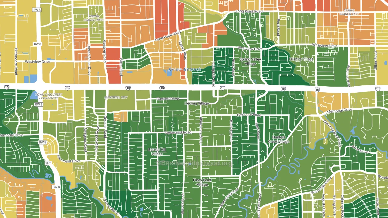 Hedwig Village, TX block-group voter-turnout map