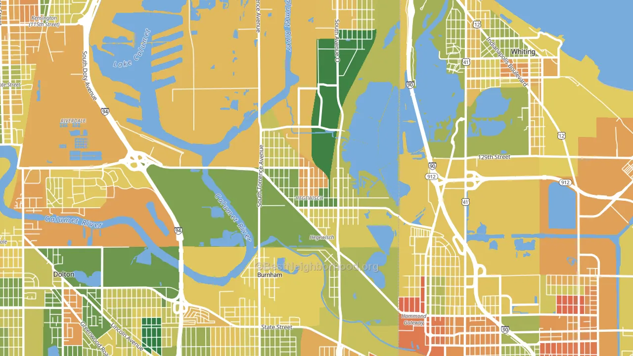 Hegewisch, Chicago, IL block-group voter-turnout map