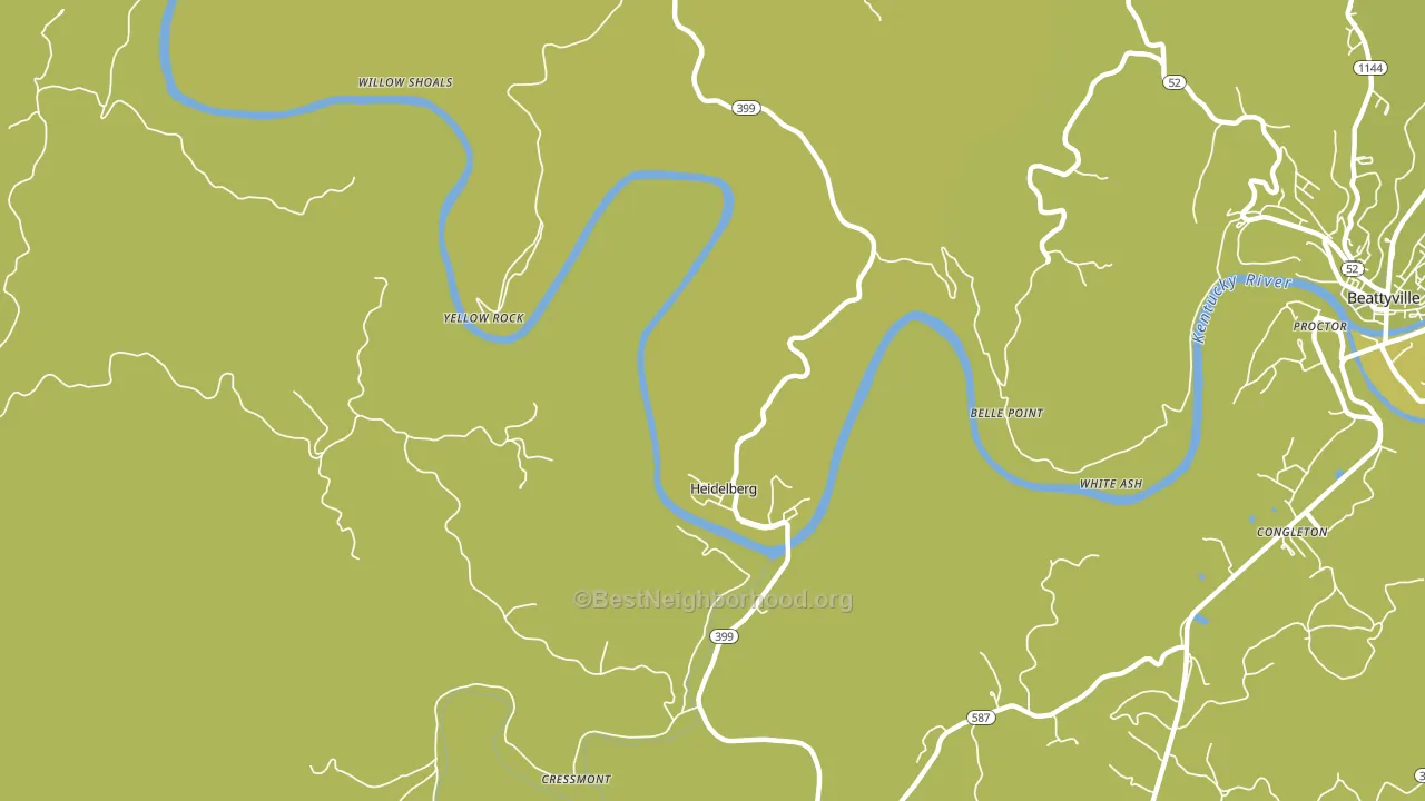 Heidelberg, KY block-group voter-turnout map