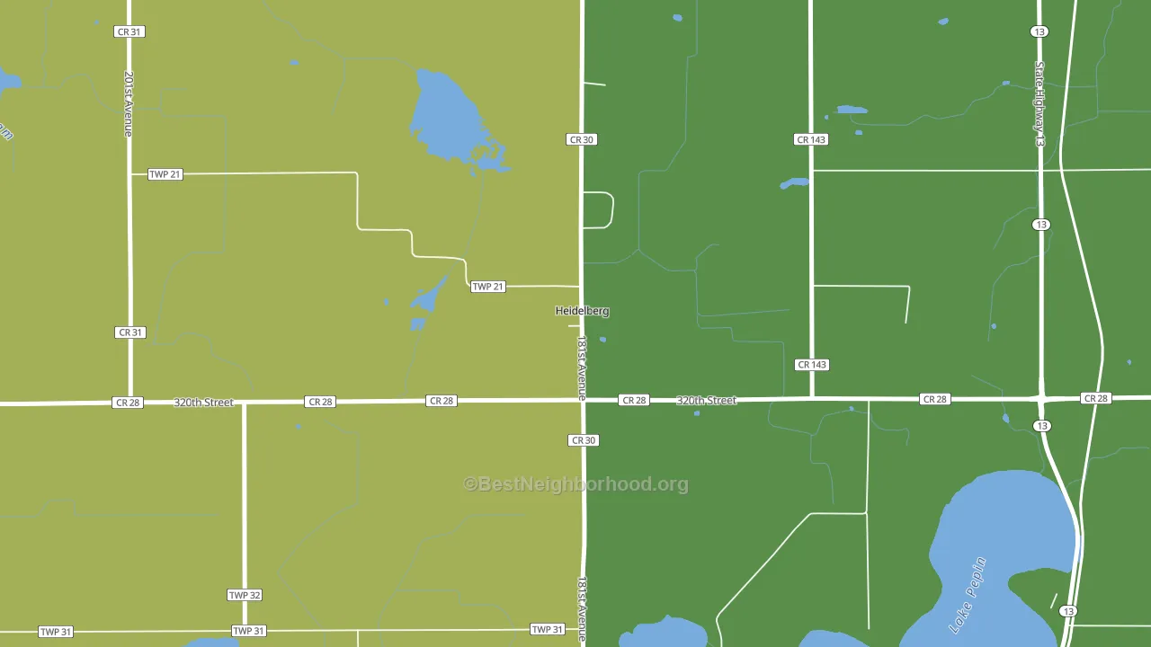 Heidelberg, MN block-group voter-turnout map