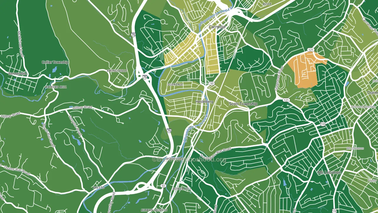 Heidelberg, PA block-group voter-turnout map