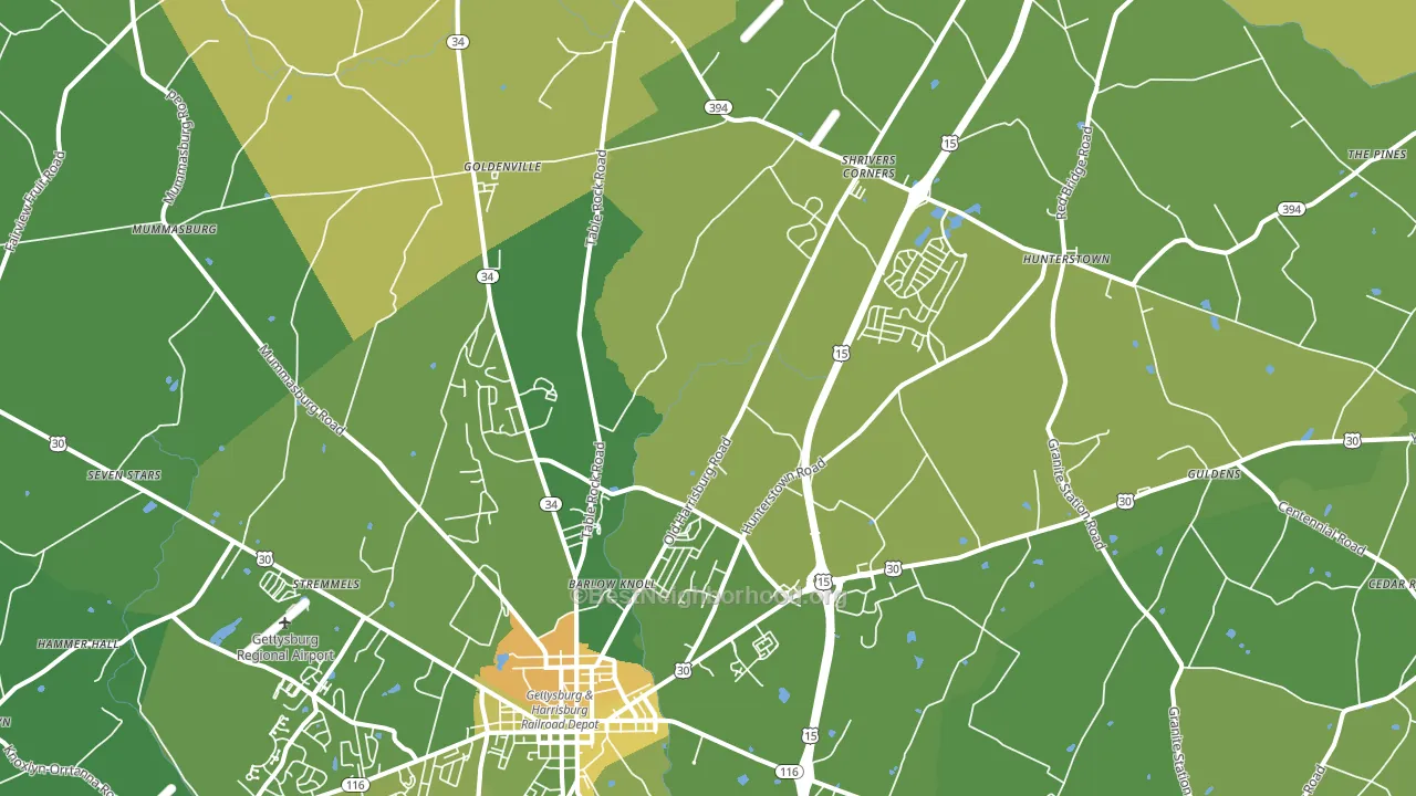 Heidlersburg, PA block-group voter-turnout map