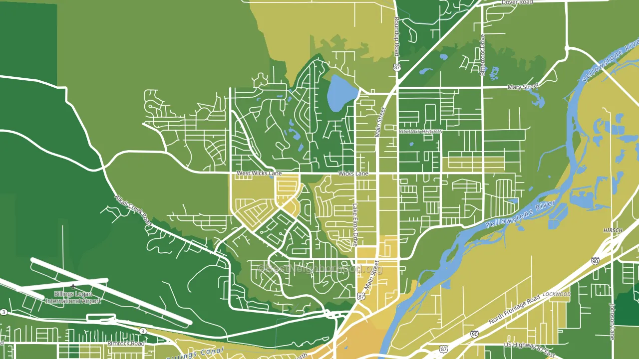 Heights, Billings, MT block-group voter-turnout map