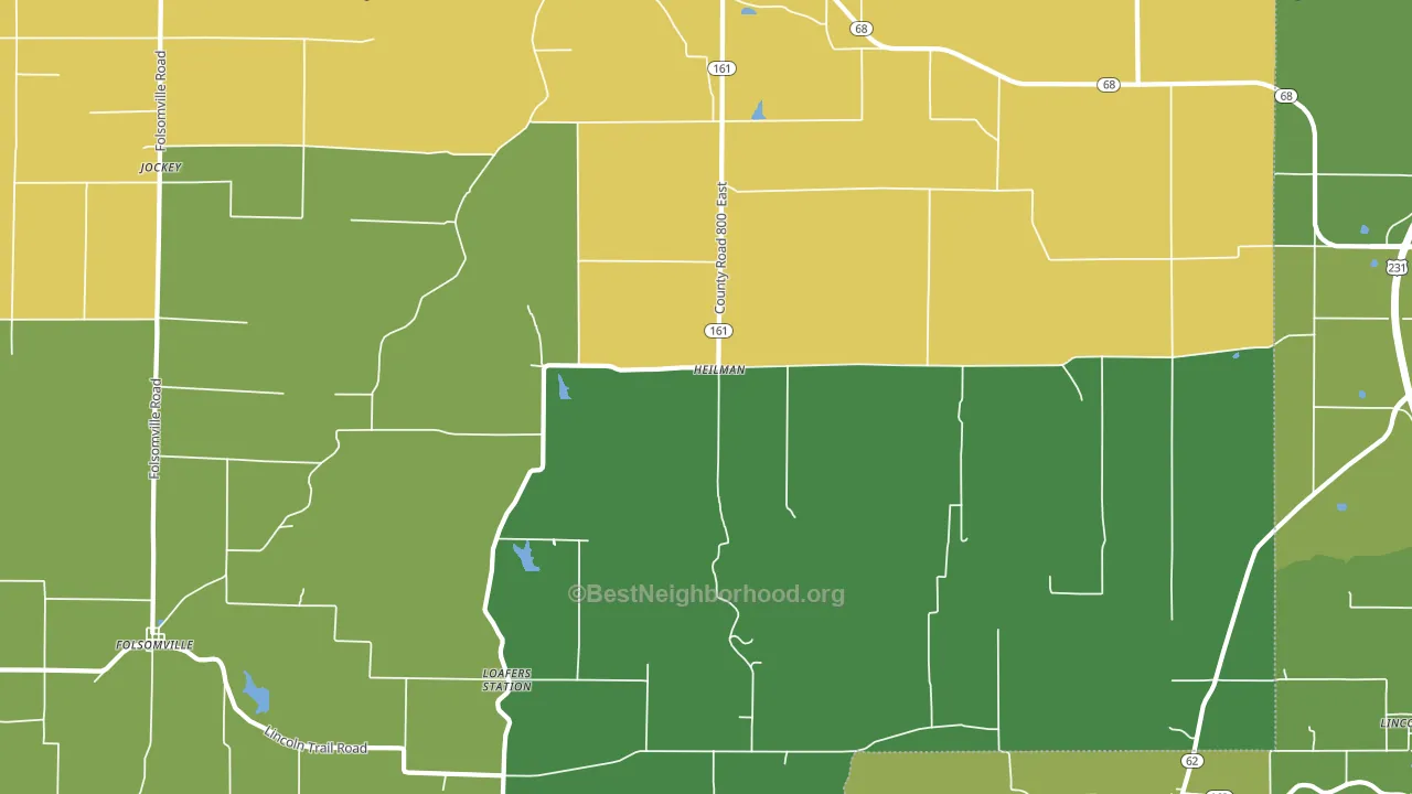 Heilman, IN block-group voter-turnout map
