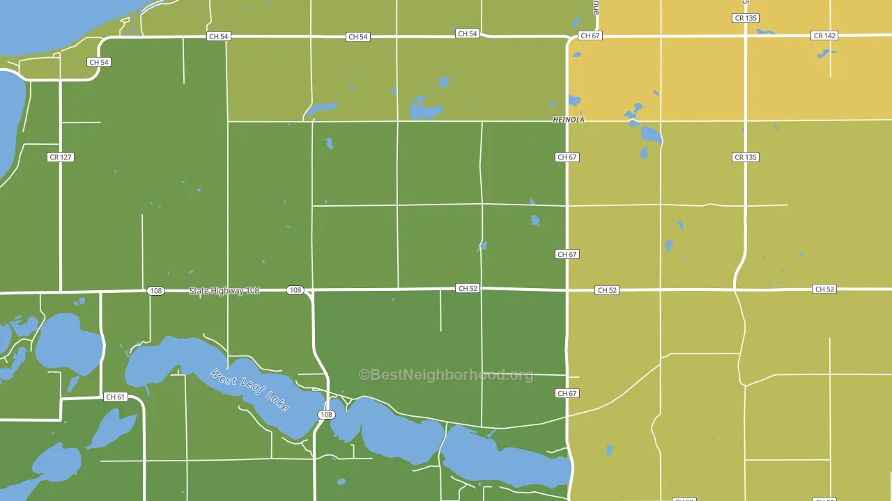Heinola, MN block-group voter-turnout map