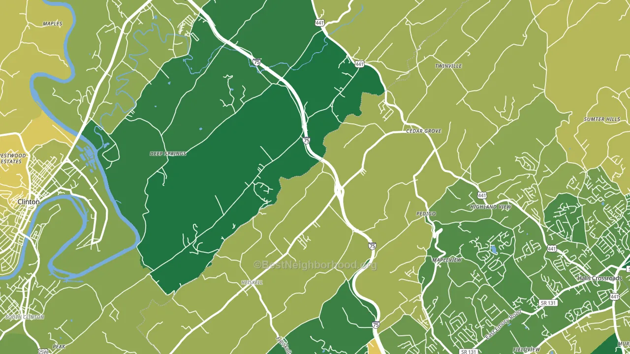 Heiskell, TN block-group voter-turnout map