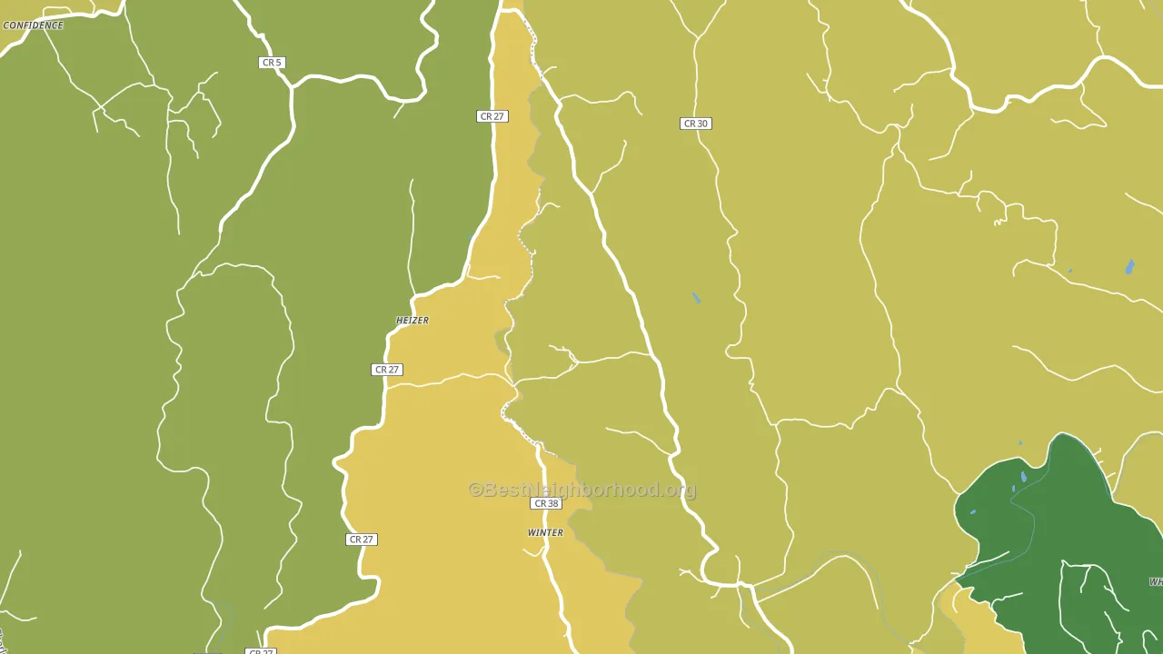 Heizer, WV block-group voter-turnout map