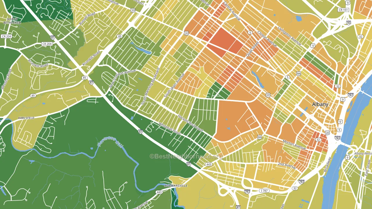 Helderberg, Albany, NY block-group voter-turnout map